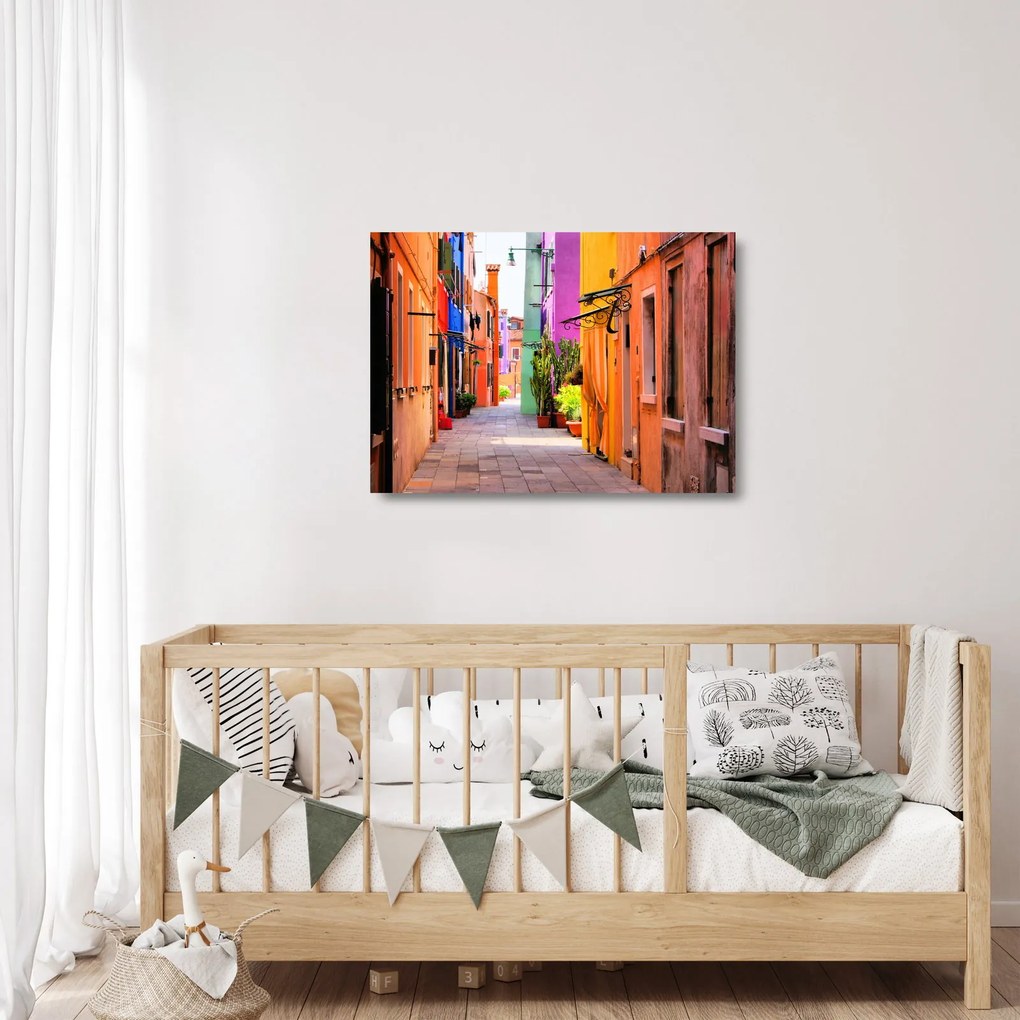 Obraz na szkle - Kolorowy dom w Burano, Wenecja (70x50 cm)