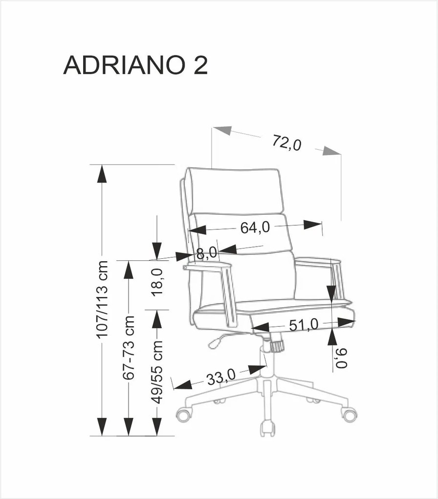 ADRIANO FOTEL : Dostępne warianty - ADRIANO 2 fotel obrotowy czarny