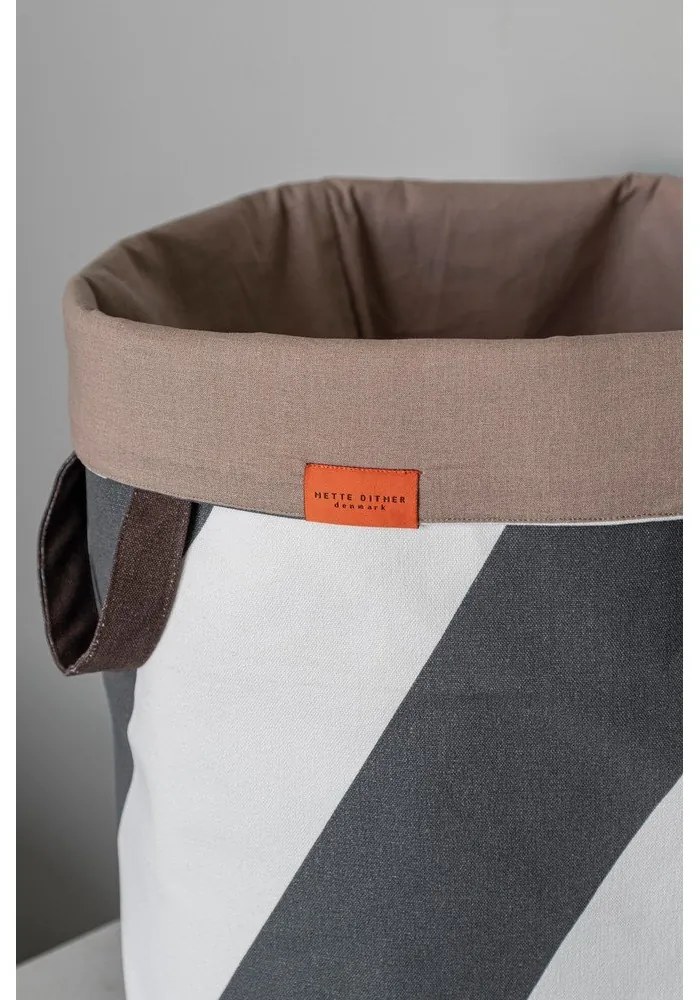 Szaro-kremowy tekstylny kosz na pranie 5 l Diagonal – Mette Ditmer Denmark