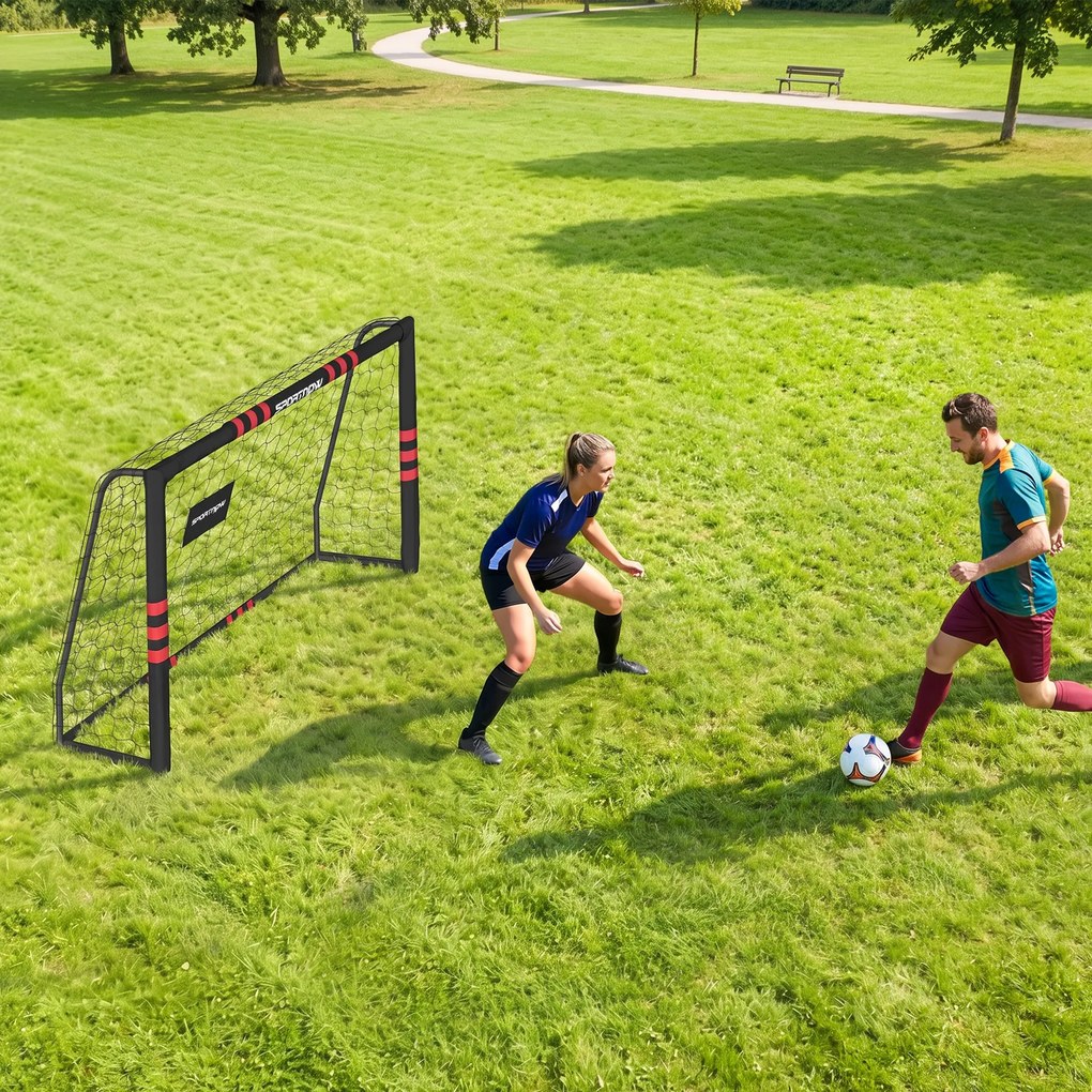 SPORTNOW Bramka do ogrodu 1,8 x 1,2 m dla młodzieży i dorosłych, solidna bramka outdoor z siatką, wyściółką, kotwami ziemnymi | Aosom PL