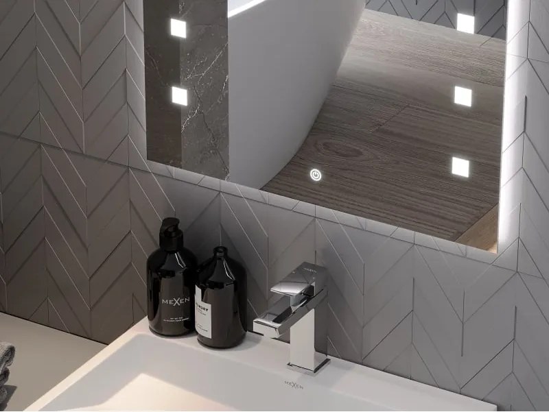 Mexen Ner lustro łazienkowe podświetlane 50 x 70 cm, LED 6000K, antypara - 9809-050-070-611-00
