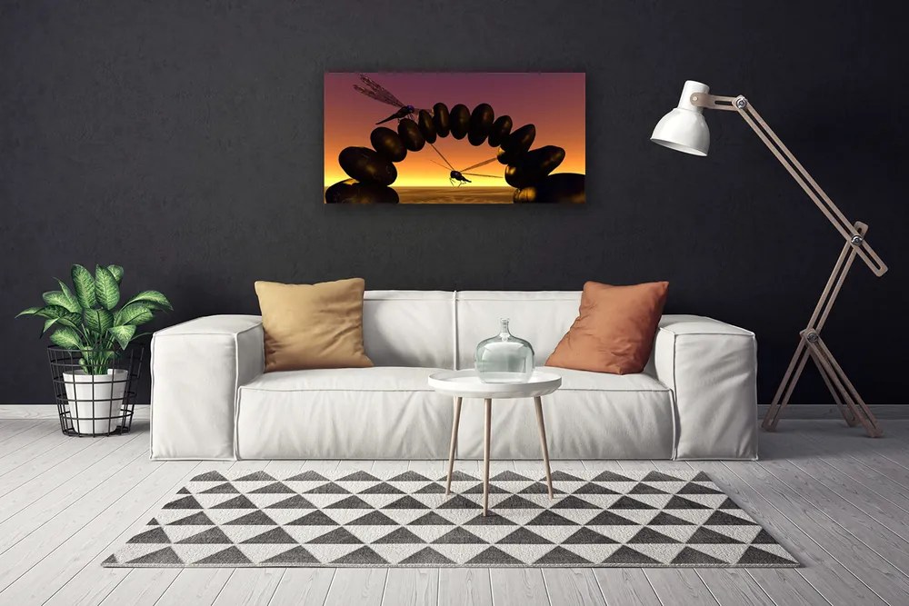 Duży obraz na płótnie Taniec Ważek nad Wodą