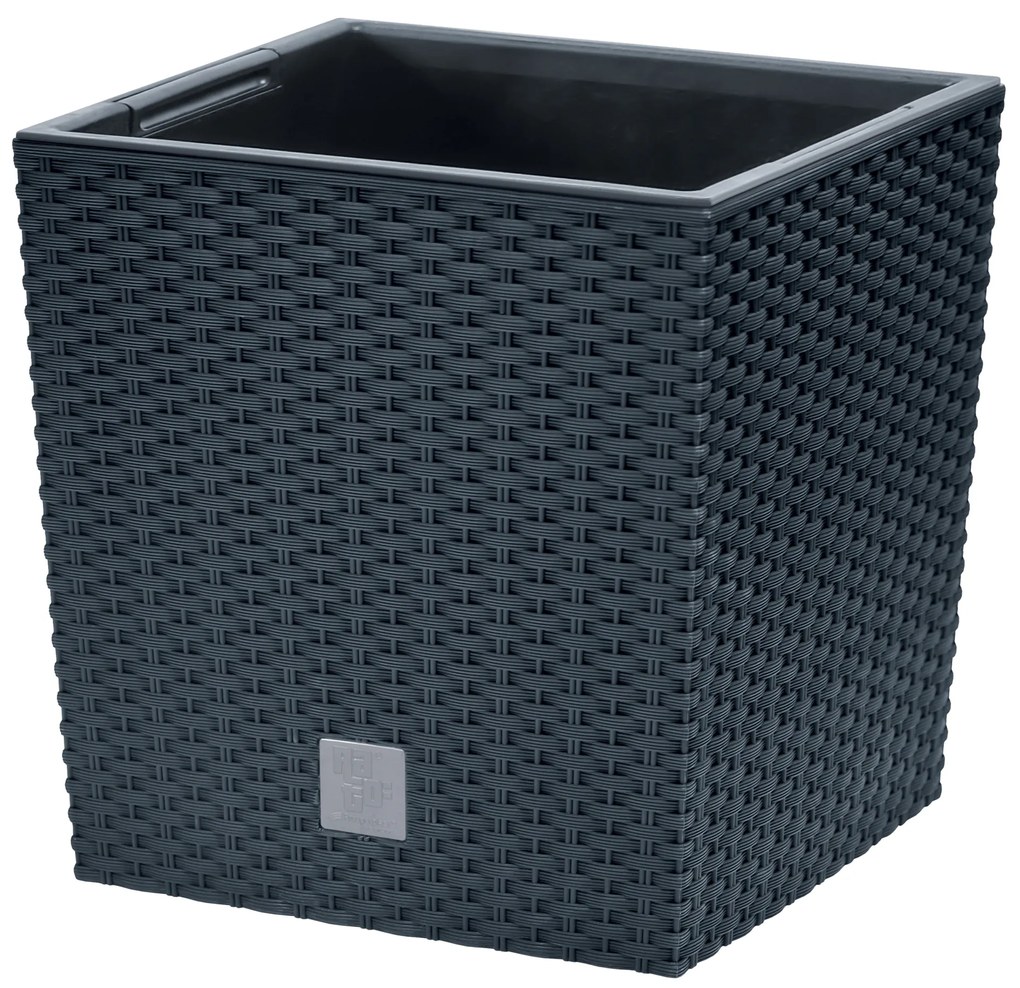 Donica ogrodowa Rato Rattan 40 x 40 x 40,8 cm antracyt PROSPERPLAST