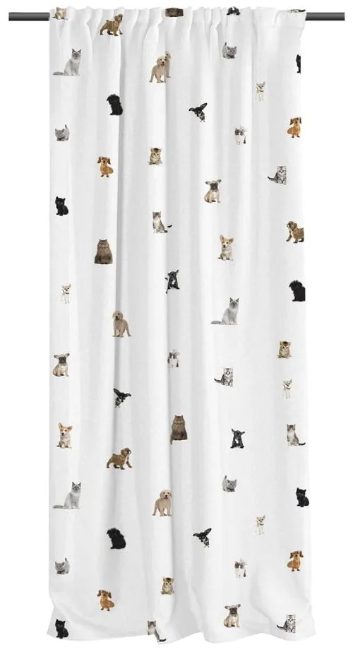 Biała zasłona dziecięca z satyny bawełnianej 110x250 cm The Cutest Ones – Butter Kings