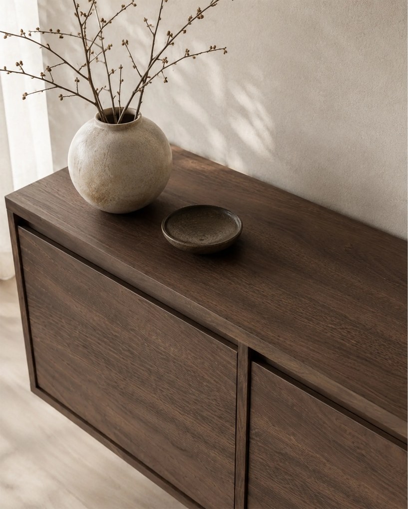 Szafka RTV czterodrzwiowa Zolia 180 cm wisząca - orzech elegant