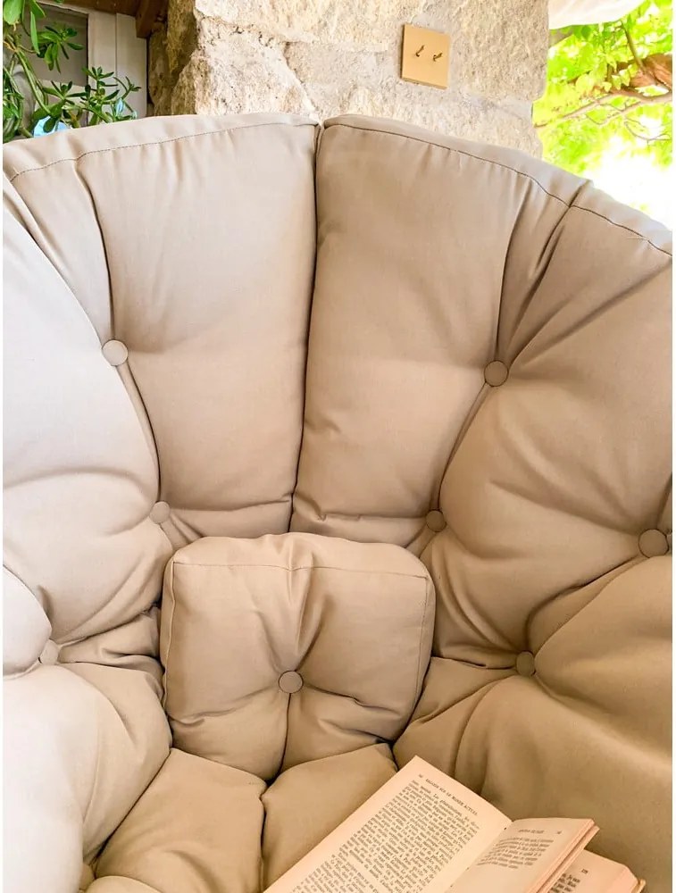 Rozkładany fotel z lnianym obiciem Karup Design Nido Linen