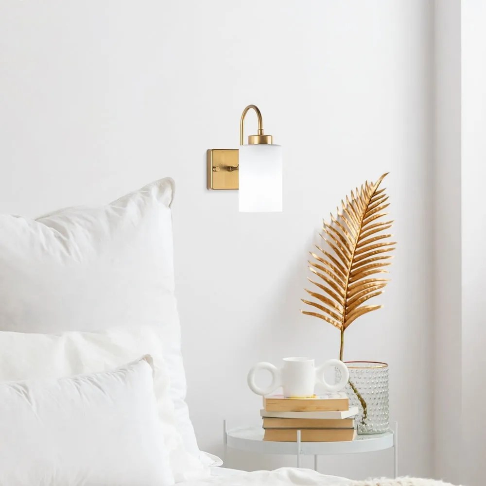 Biały/w kolorze złota kinkiet ø 10 cm Duzsuz – Opviq lights