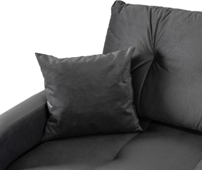 Sofa z Funkcją Spania FAVIO Wersalka Rozkładana Dwuosobowa Welurowa Szara Nowoczesna do Salonu