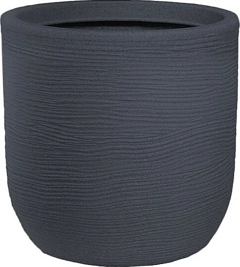 Wazon żywiczny cylindryczny Raffaello Grigio 35x34cm do roślin doniczkowych i ogrodowych