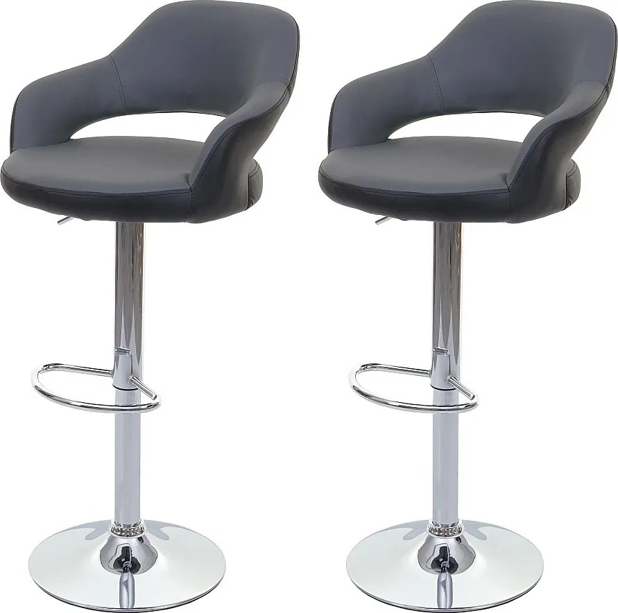 Stołek barowy MCW-F16 (zestaw 2 szt.),  szaro-czarny