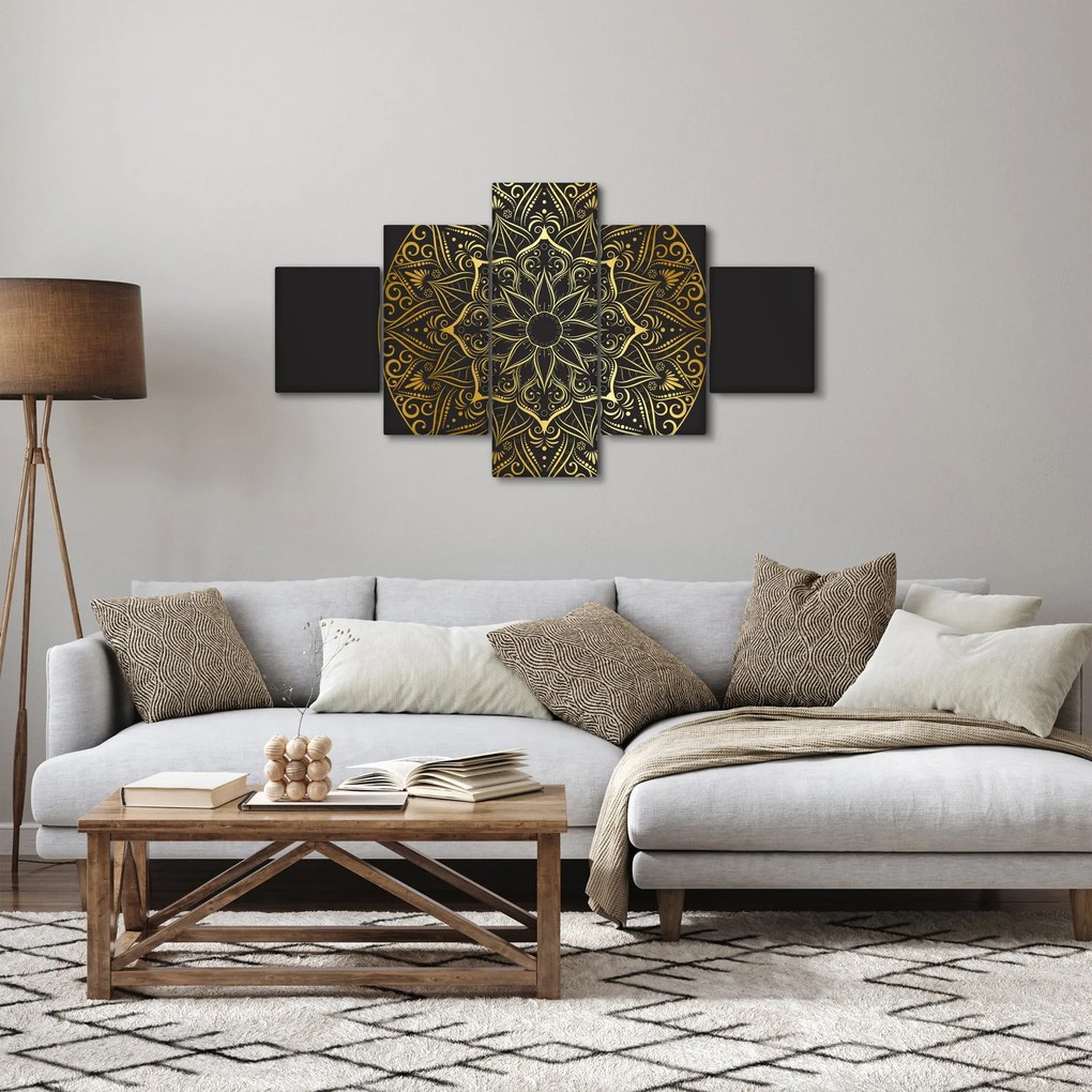 Obraz złotej abstrakcji (125x70 cm)