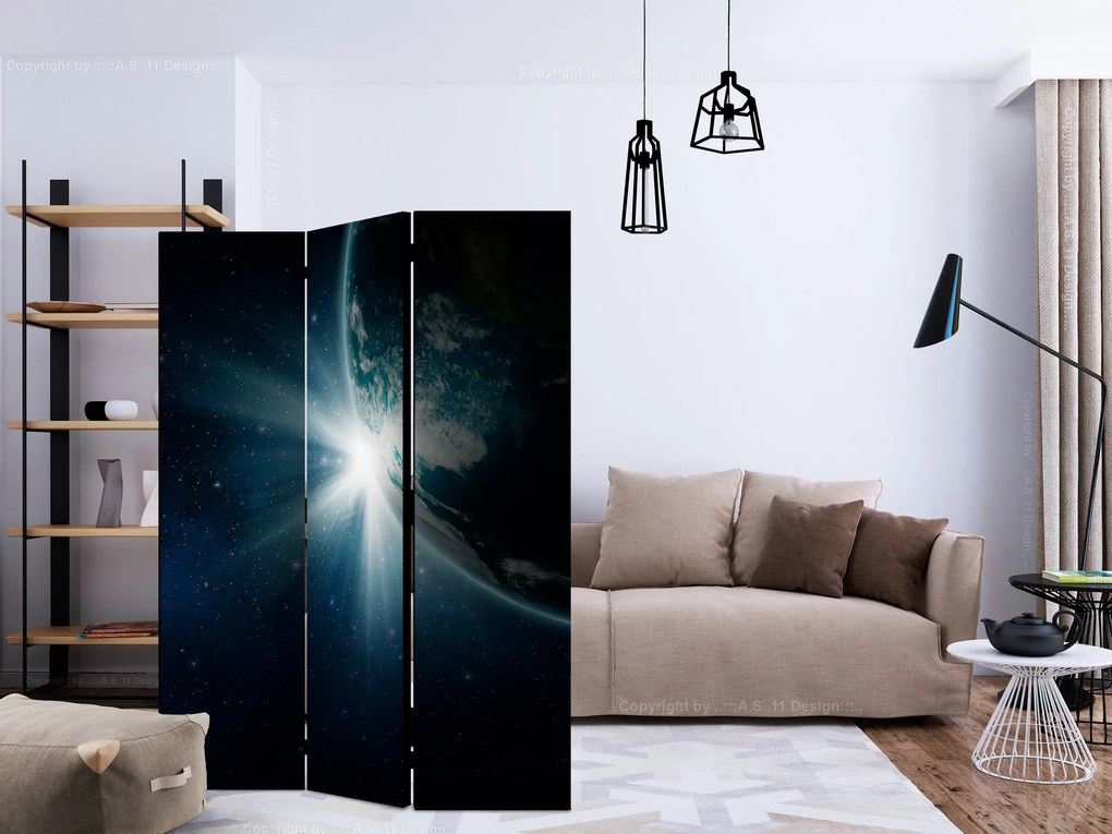 Parawan akustyczny Pejzaże 135x172 cm 3-częściowy niebieski ARTGEIST B