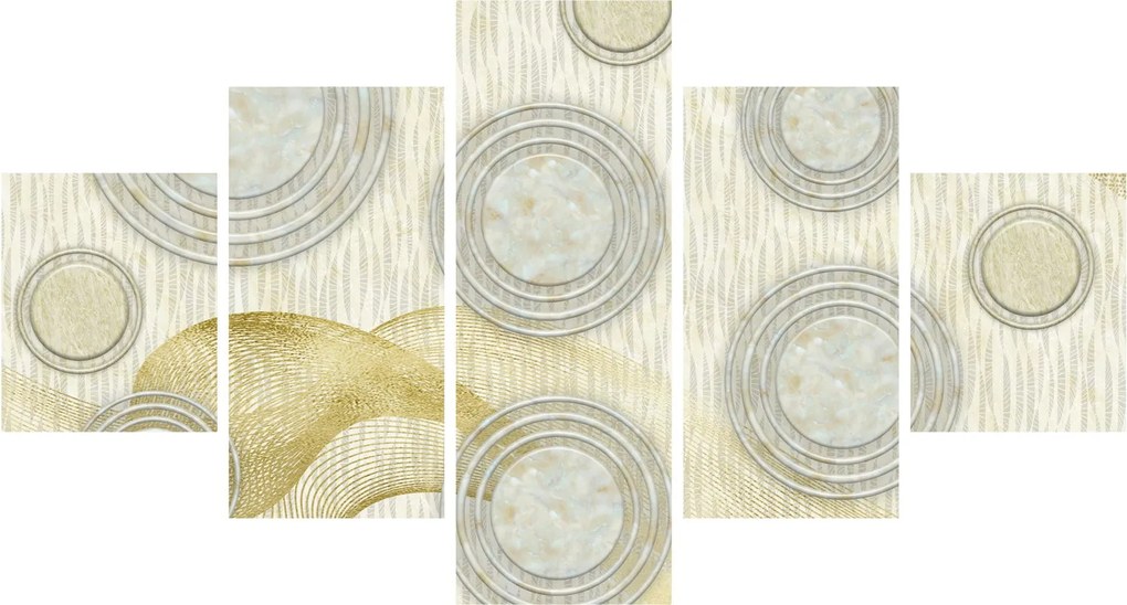 Obraz - Abstrakcja, marmurowe kręgi (125x70 cm)