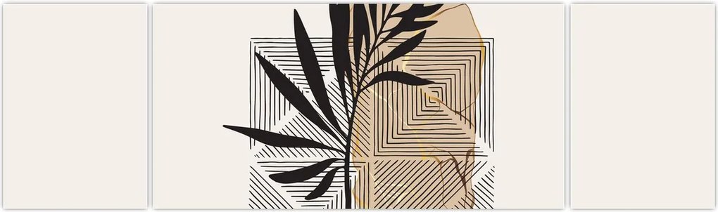 Obraz - Abstrakcja z tropikalnymi liśćmi N⁰1 (170x50 cm)