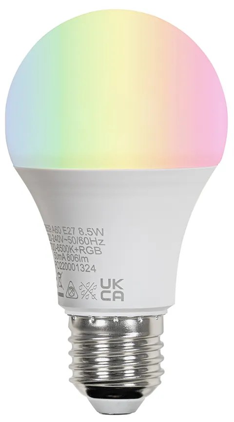 Inteligentna lampa wisząca stal z abażurem 35 cm biała z 2 Wifi A60 - Blitz Nowoczesny Oswietlenie wewnetrzne