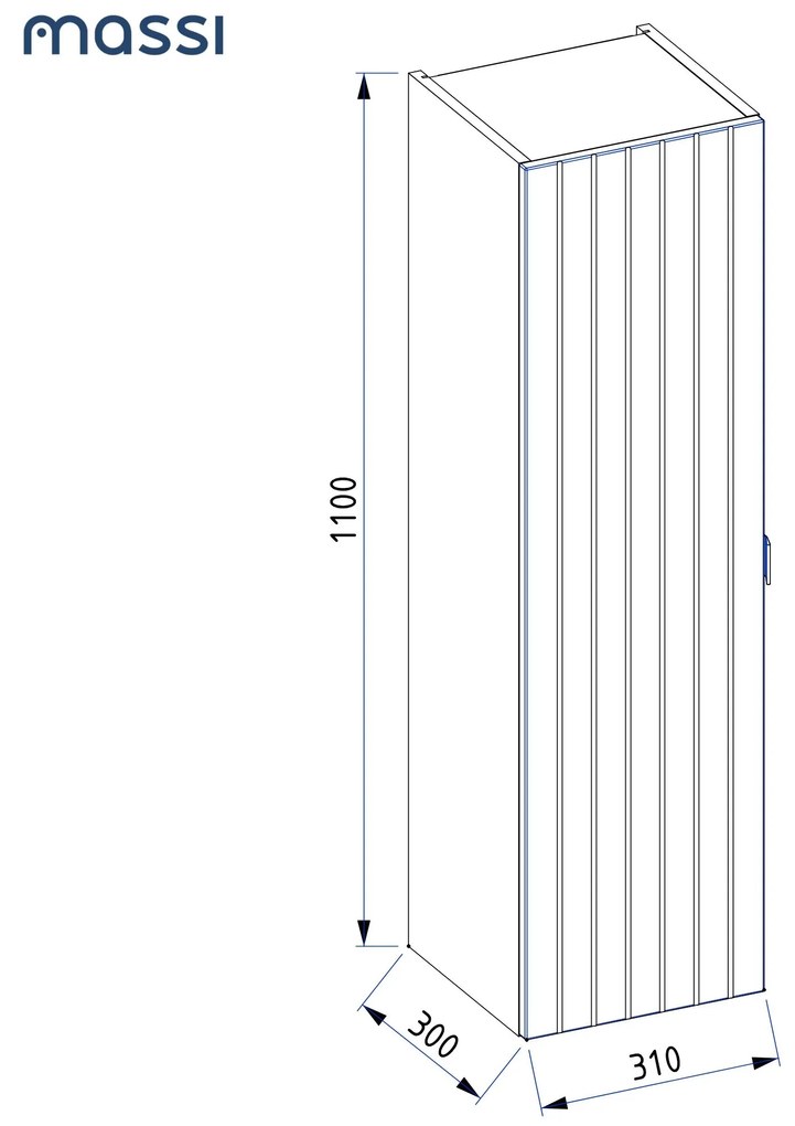 Szafka łazienkowa słupek wisząca kaszmir front lamelowy 31 x 30 cm CUSCO