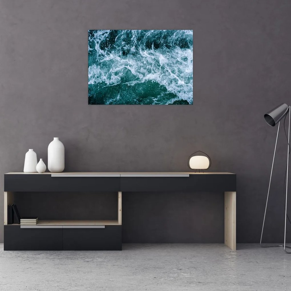 Obraz na szkle - Fale oceanu (70x50 cm)