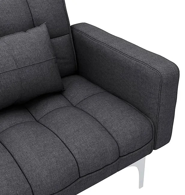 Rozkładana dwuosobowa ciemnoszara sofa - Distira 2D