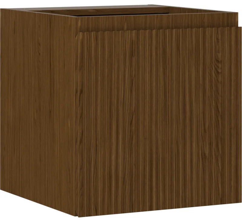 Mexen Rivel szafka łazienkowa podumywalkowa 45 cm, 1 drzwi, ryflowana, orzech - 91A21-04547-1-BF86