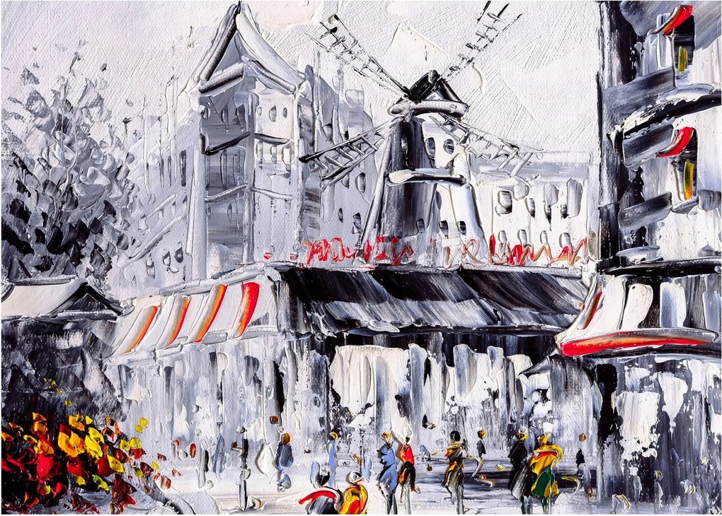 Obraz - Ulica w Paryżu, obraz olejny (70x50 cm)