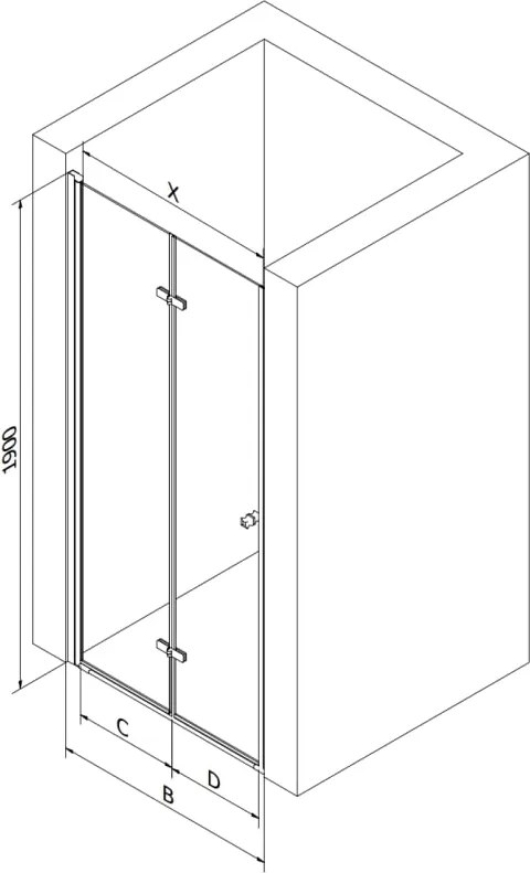 Mexen Lima drzwi prysznicowe składane 100 cm, transparent, chrom - 856-100-000-01-00