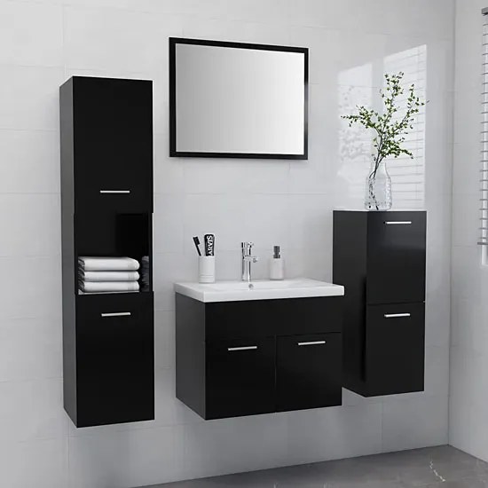 Czarne nowoczesne meble łazienkowe z umywalką 60 cm - Coda 3X