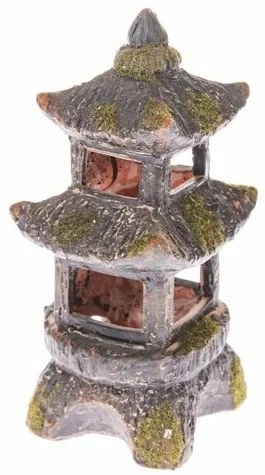 Ceramiczny świecznik na świeczki tea light Pagoda, 9,5 x 19,5 x 9 cm