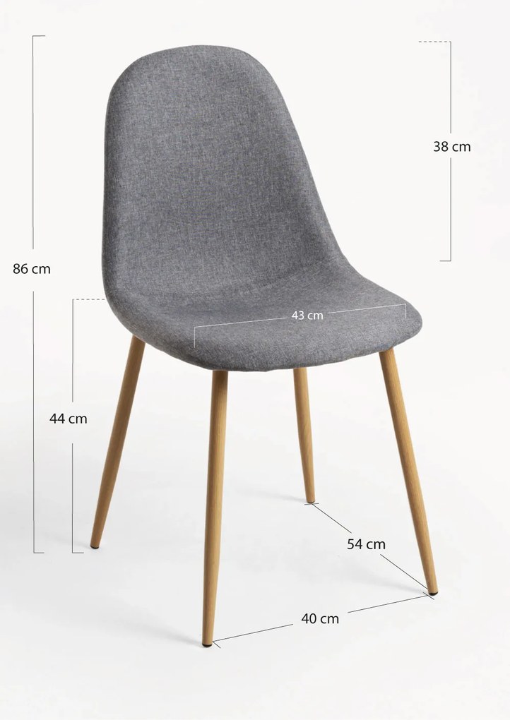 Zestaw 4 Krzese Teok Tkanina