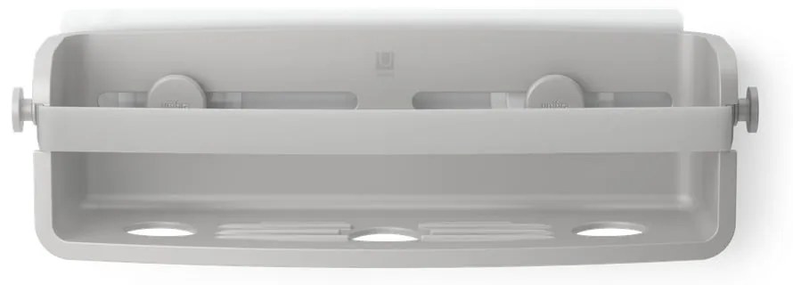 Szara samoprzylepna półka łazienkowa z plastiku z recyklingu Flex Adhesive – Umbra