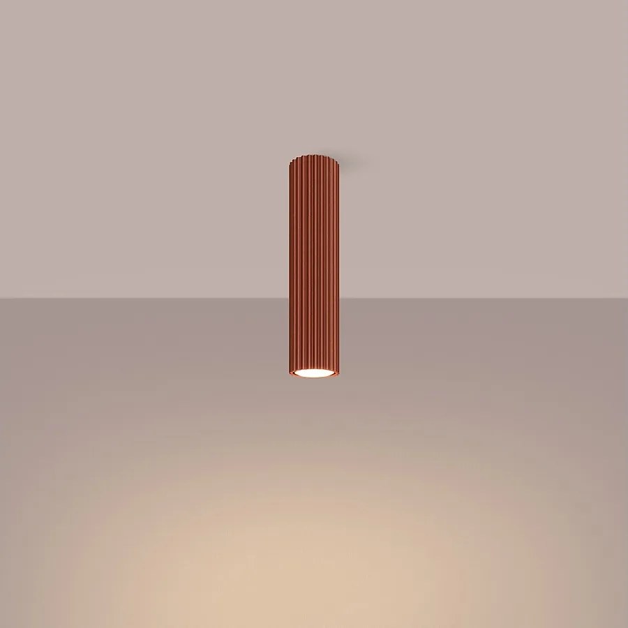 Lampa sufitowa minimalistyczny Gloow, aluminium - 1 źródło światła 3000K - L.6.5 x H.30 cm - ochra czerwona