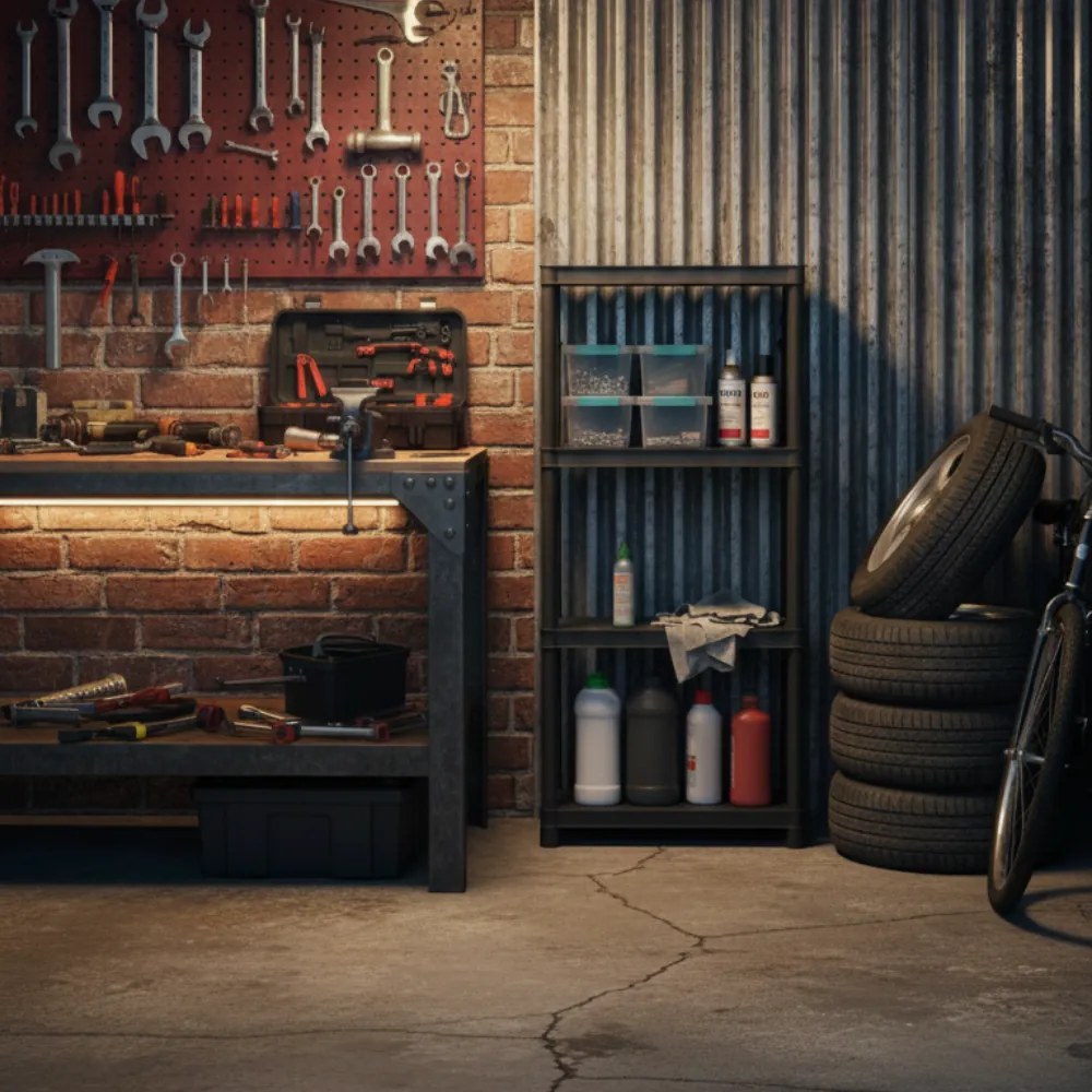 Regał warsztatowy STACKARO SOLID SMALL, 58x28x131,5cm, czarny Prosperplast