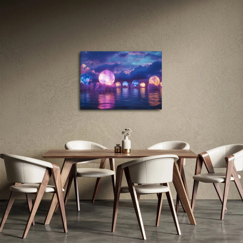 Obraz - Planety na wodzie (70x50 cm)