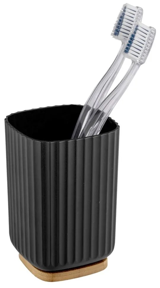 Czarny kubek na szczoteczki do zębów Wenko Rotello