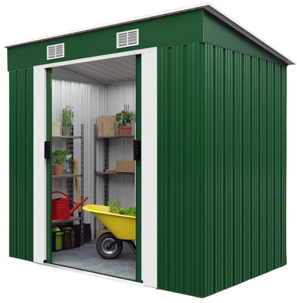 Domek narzędziowy L do ogrodu zielony Gardebruk