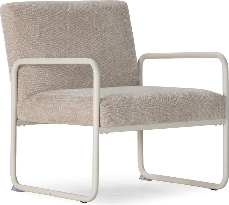 Beżowy fotel z tkaniny szenilowej Vince – MOME