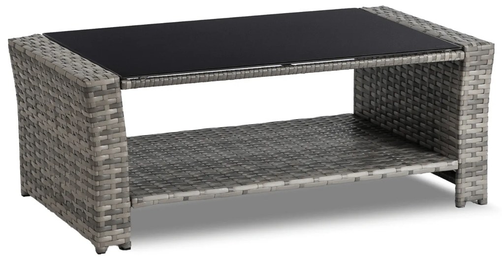 Zestaw Mebli Ogrodowych DOVER Szary Sofa Fotele Stolik Tarasowy Technorattan Nowoczesny