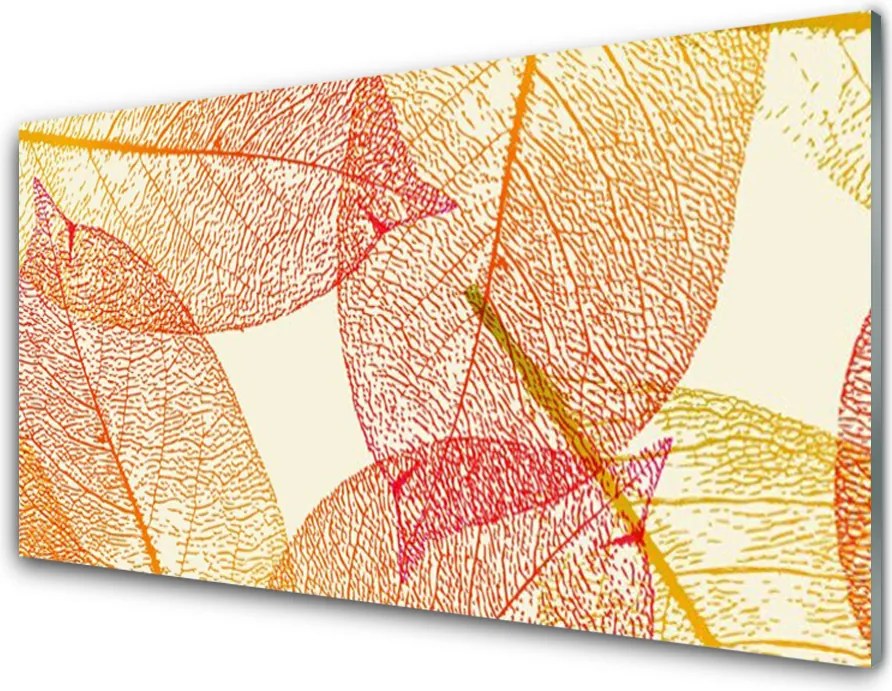 Panel Szklany do Kuchni Abstrakcyjne Liście Paproci