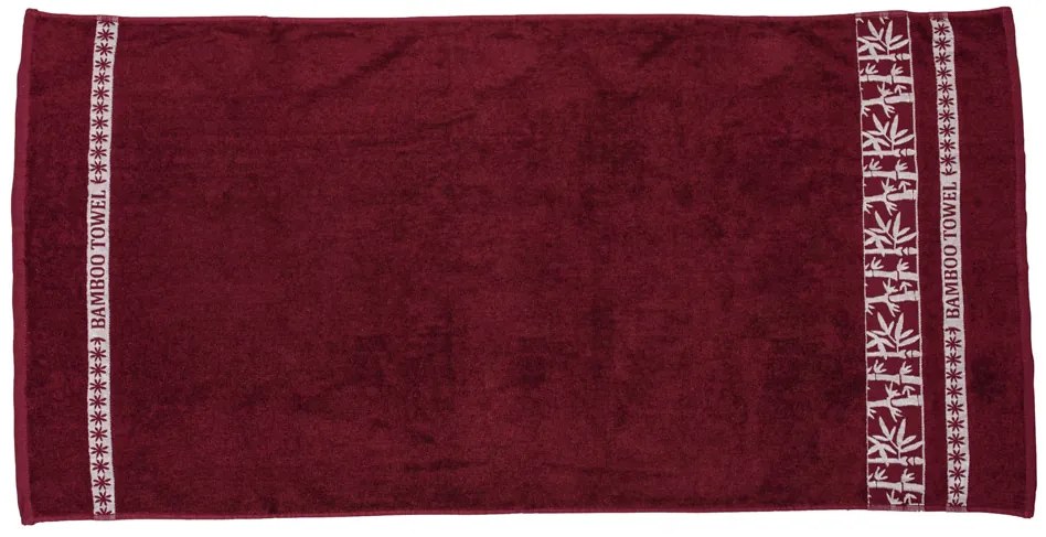 Bambusowy ręcznik BAMBOO 50x90 cm bordowy, 70% włókno bambusowe | 30% bawełna