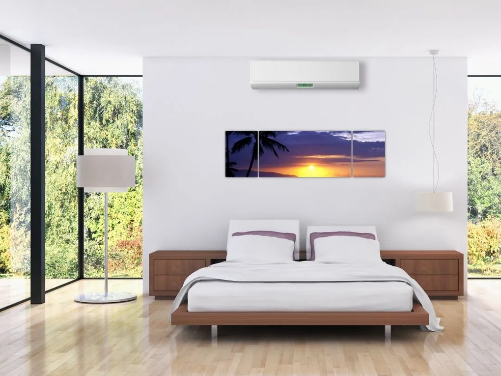 Obraz zachodu słońca nad morzem (170x50 cm)
