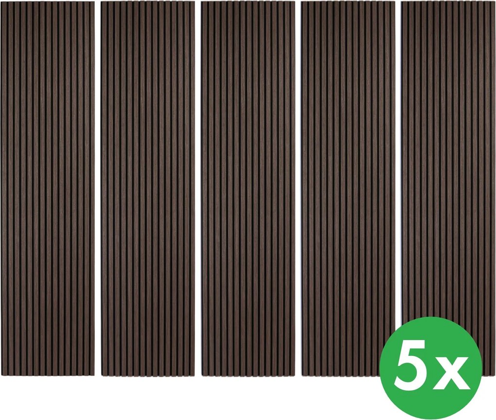 Drewniany panel akustyczny, 2400 x 600 mm, B2BP011, 5 szt, eukaliptus