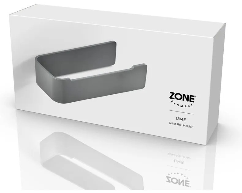 Szary ścienny metalowy uchwyt na papier toaletowy Ume – Zone