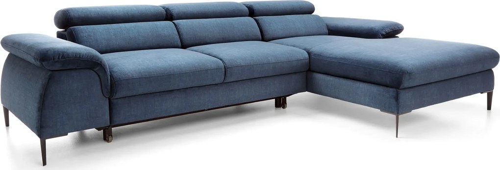 Granatowy narożnik welurowy rozkładany M9-E96