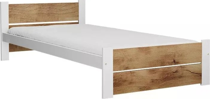 Łóżko IKAROS DOUBLE 80 x 200 cm, biały/dąb artisan Materac: Materac Sommera 18 cm
