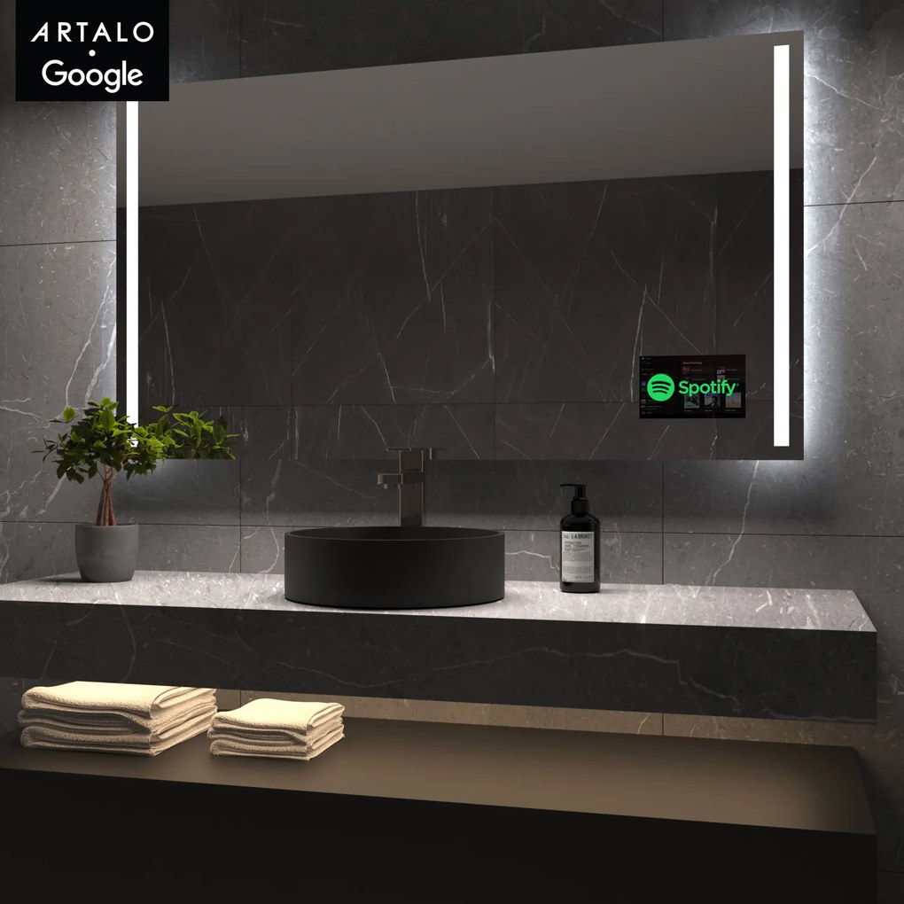 SMART LED lustro do łazienki z oświetleniem M4 + SmartScreen with Google TV