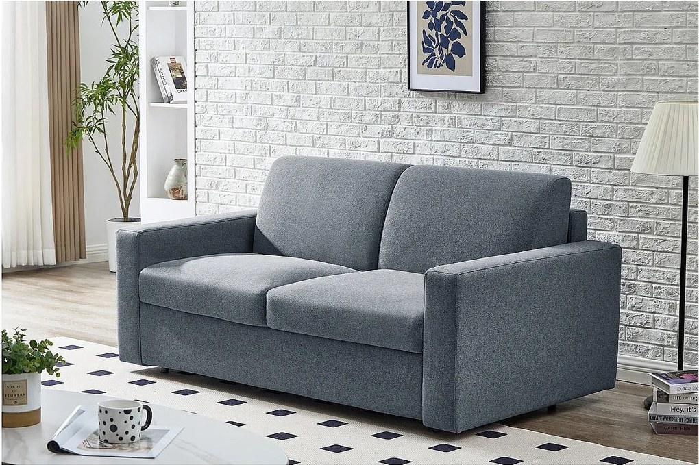 Sofa rozkładana "Diana" express, materiałowa - łóżko 120 cm - 2 miejsca - szara