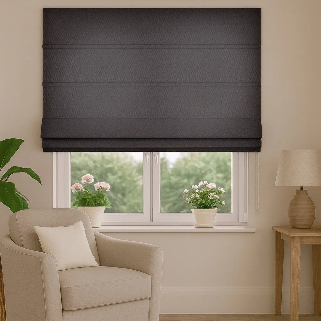 Roleta rzymska na wymiar Enjoy ciemnobrązowa miękka gruba - do 140 cm