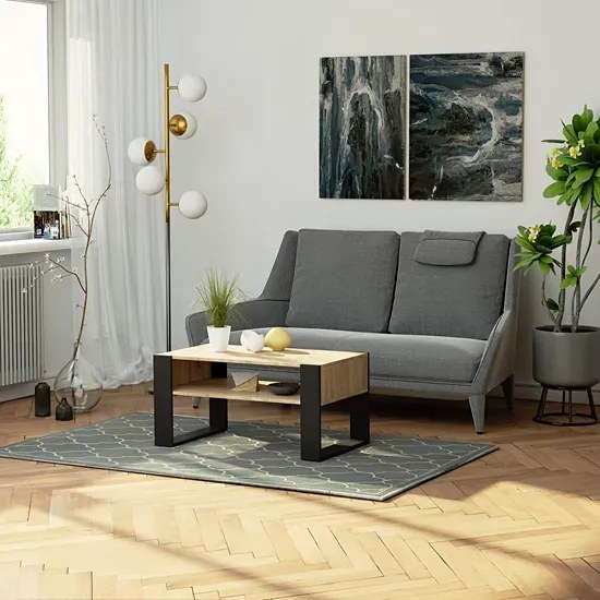 Stolik Kawowy W Minimalistycznym Stylu Dąb Sonoma+Czarny R0-G33