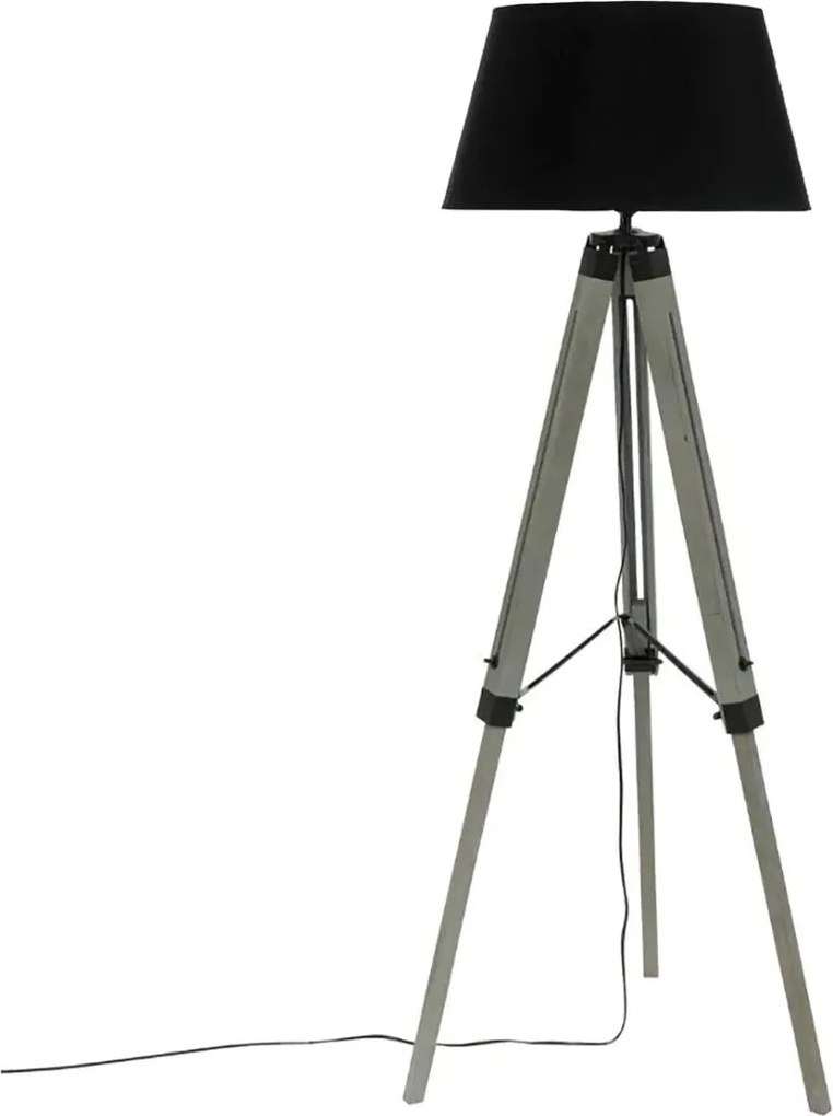 Drewniana lampa podłogowa, stojąca z abażurem RUNO, wys. 145 cm