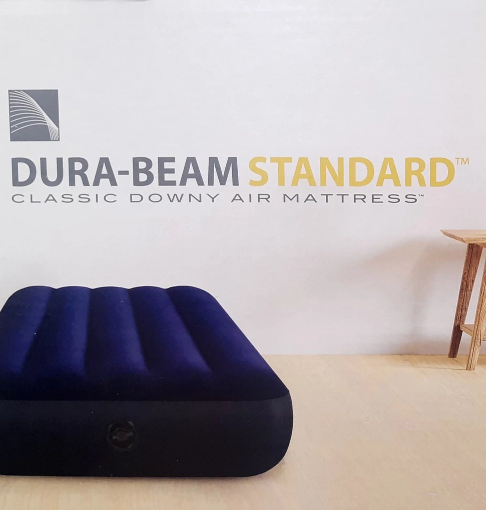 Materac dmuchany dwuosobowy welurowy 137 x 191 cm INTEX 64758 niebieski