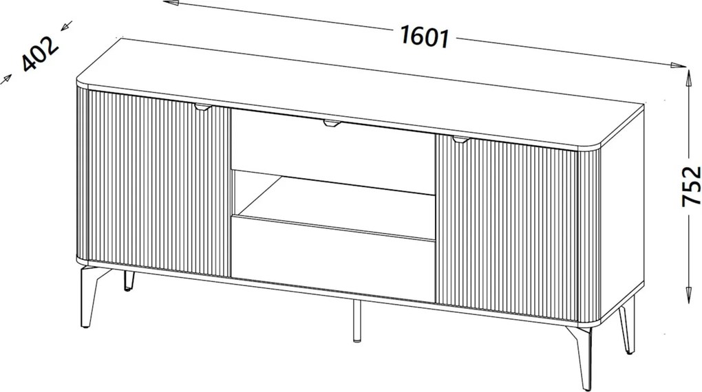 Pojemna komoda z ryflowaniem Beluci KM-1 Halmar, kaszmir